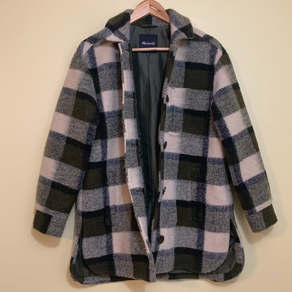 Madewell | Belrose Cassel Plaid Buffalo Check Wool Blend Lined Jacket Shacket XS - Picture 4 of 17